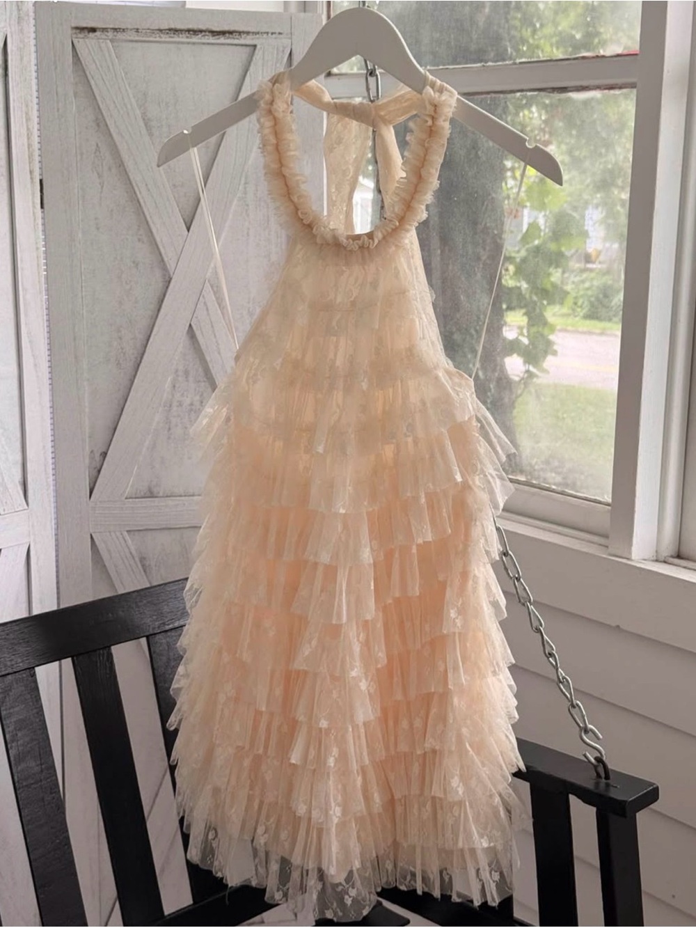 Mable Ruffled Tulle Halter Dress